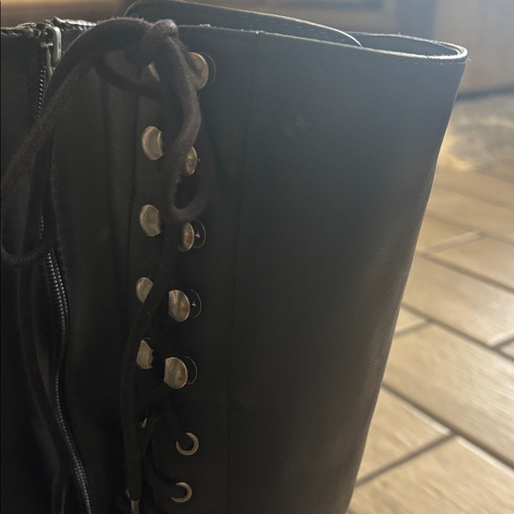 Black Lace-Up  Boots - Picture 5 of 7